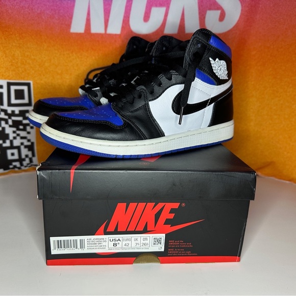 Jordan 1 Retro High OG 2020 Royal Toe Size 8.5M Pre-loved - Picture 1 of 7